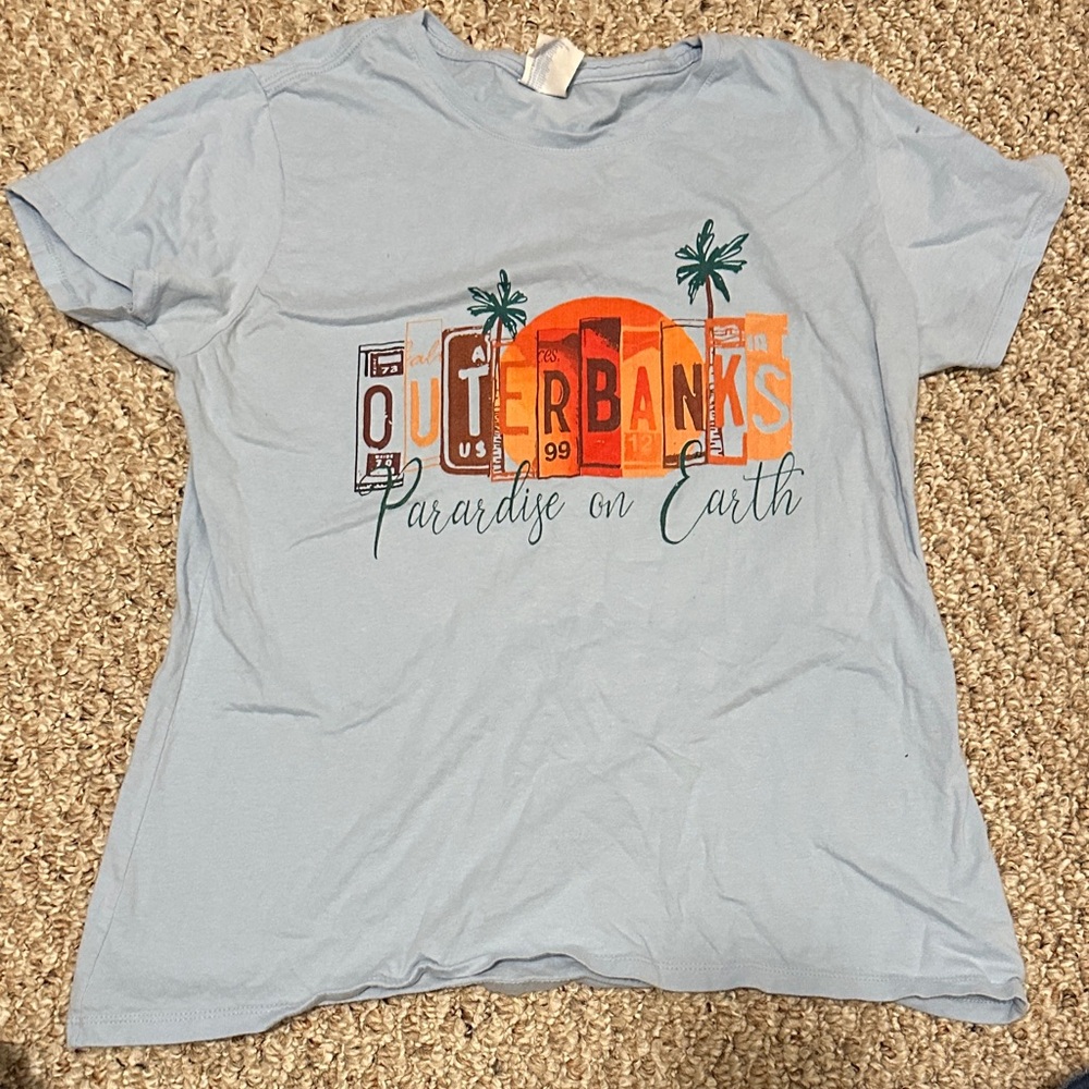 Light Blue Outer Banks Graphic T-Shirt